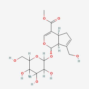 molecular formula C17H24O10 B1252264 methyl (1S,4aS,7aS)-7-(hydroxymethyl)-1-[3,4,5-trihydroxy-6-(hydroxymethyl)oxan-2-yl]oxy-1,4a,5,7a-tetrahydrocyclopenta[c]pyran-4-carboxylate 