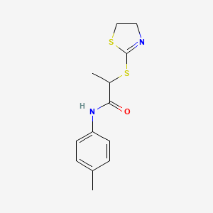molecular formula C13H16N2OS2 B12522709 2-((4,5-Dihydrothiazol-2-yl)thio)-N-(p-tolyl)propanamide 