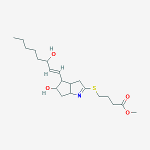 molecular formula C20H33NO4S B1252283 methyl 4-[[5-hydroxy-4-[(E)-3-hydroxyoct-1-enyl]-3,3a,4,5,6,6a-hexahydrocyclopenta[b]pyrrol-2-yl]sulfanyl]butanoate 