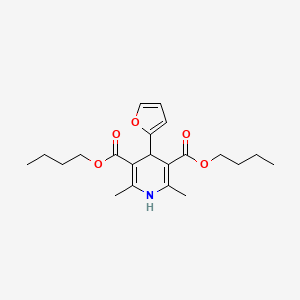molecular formula C21H29NO5 B12522875 Dibutyl 4-(furan-2-yl)-2,6-dimethyl-1,4-dihydropyridine-3,5-dicarboxylate 