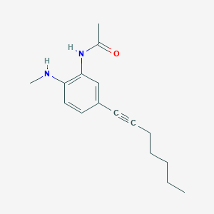 molecular formula C16H22N2O B12522896 N-[5-(Hept-1-YN-1-YL)-2-(methylamino)phenyl]acetamide CAS No. 799254-10-7