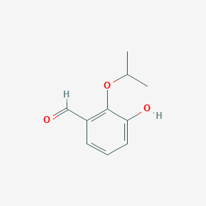 molecular formula C10H12O3 B12522934 Benzaldehyde, 3-hydroxy-2-(1-methylethoxy)- CAS No. 664306-48-3