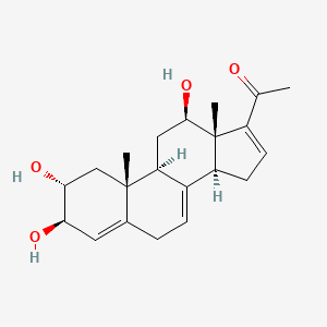 molecular formula C21H28O4 B1252299 1-[(2R,3R,9S,10R,12R,13S,14S)-2,3,12-trihydroxy-10,13-dimethyl-2,3,6,9,11,12,14,15-octahydro-1H-cyclopenta[a]phenanthren-17-yl]ethanone 