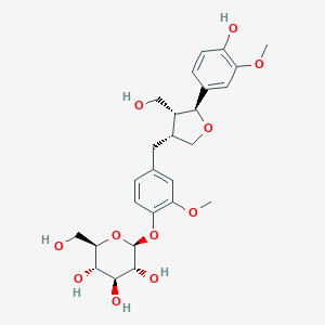 B125230 (2S,3R,4S,5S,6R)-2-[4-[[(3R,4R,5S)-5-(4-hydroxy-3-methoxyphenyl)-4-(hydroxymethyl)oxolan-3-yl]methyl]-2-methoxyphenoxy]-6-(hydroxymethyl)oxane-3,4,5-triol CAS No. 143663-00-7