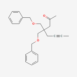 molecular formula C24H28O3 B12523101 4,4-Bis[(benzyloxy)methyl]oct-6-yn-2-one CAS No. 828913-49-1
