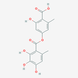 molecular formula C16H14O8 B1252322 2-Hydroxy-6-methyl-4-[(2,3,4-trihydroxy-6-methylbenzoyl)oxy]benzoic acid CAS No. 537-08-6