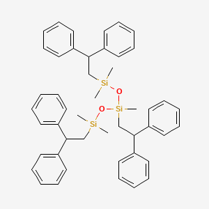 molecular formula C47H54O2Si3 B12523245 1,3,5-Tris(2,2-diphenylethyl)-1,1,3,5,5-pentamethyltrisiloxane CAS No. 820207-15-6