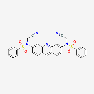 molecular formula C29H21N5O4S2 B12523372 N-[6-[benzenesulfonyl(cyanomethyl)amino]acridin-3-yl]-N-(cyanomethyl)benzenesulfonamide 