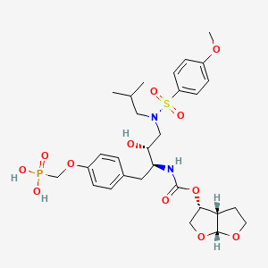 ({4-[(2S,3R)-2-({[(3R,3AS,6AR)-Hexahydrofuro[2,3-B]furan-3-yloxy]carbonyl}amino)-3-hydroxy-4-{isobutyl[(4-methoxyphenyl)sulfonyl]amino}butyl]phenoxy}methyl)phosphonic acid