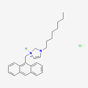 molecular formula C26H33ClN2 B12523509 1-[(Anthracen-9-yl)methyl]-3-octyl-2,3-dihydro-1H-imidazol-1-ium chloride CAS No. 668989-10-4