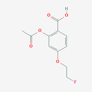 molecular formula C11H11FO5 B12523553 Benzoic acid, 2-(acetyloxy)-4-(2-fluoroethoxy)- CAS No. 651331-98-5
