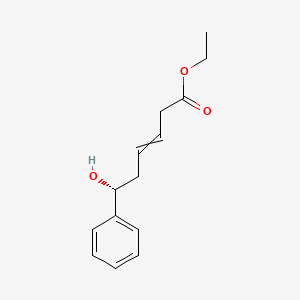 molecular formula C14H18O3 B12523586 Ethyl (6R)-6-hydroxy-6-phenylhex-3-enoate CAS No. 652993-73-2