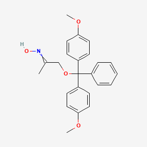 molecular formula C24H25NO4 B12523615 N-{1-[Bis(4-methoxyphenyl)(phenyl)methoxy]propan-2-ylidene}hydroxylamine CAS No. 664334-16-1