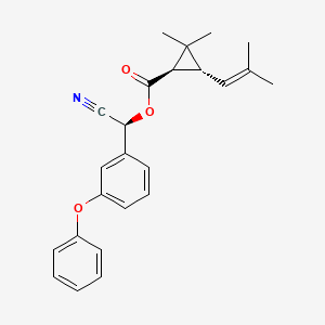 molecular formula C24H25NO3 B1252371 (S)-cyano(3-phenoxyphenyl)methyl (1R,3R)-2,2-dimethyl-3-(2-methylprop-1-en-1-yl)cyclopropanecarboxylate CAS No. 64312-65-8