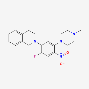 molecular formula C20H23FN4O2 B1252377 2-[2-fluoro-5-(4-methyl-1-piperazinyl)-4-nitrophenyl]-3,4-dihydro-1H-isoquinoline 