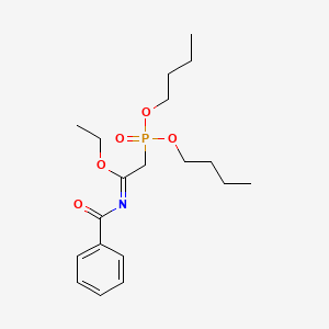 molecular formula C19H30NO5P B12523898 Ethanimidic acid, N-benzoyl-2-(dibutoxyphosphinyl)-, ethyl ester CAS No. 668490-90-2