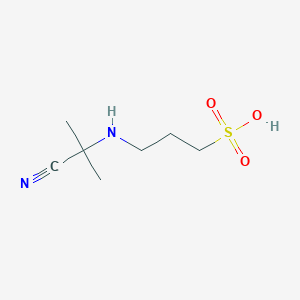 molecular formula C7H14N2O3S B12523971 3-[(2-Cyanopropan-2-yl)amino]propane-1-sulfonic acid CAS No. 819864-38-5