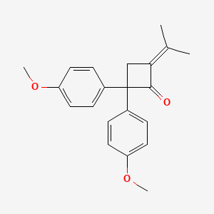 molecular formula C21H22O3 B12523989 Cyclobutanone, 2,2-bis(4-methoxyphenyl)-4-(1-methylethylidene)- CAS No. 656241-65-5