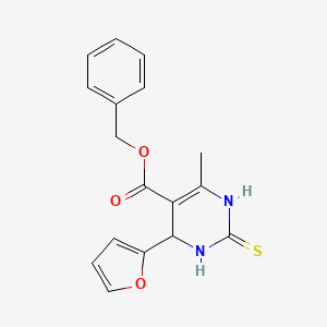 molecular formula C17H16N2O3S B12524037 benzyl 4-(furan-2-yl)-6-methyl-2-sulfanylidene-3,4-dihydro-1H-pyrimidine-5-carboxylate 