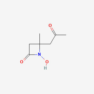 molecular formula C7H11NO3 B12524090 1-Hydroxy-4-methyl-4-(2-oxopropyl)azetidin-2-one CAS No. 141942-26-9