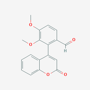 molecular formula C18H14O5 B12524139 Benzaldehyde, 3,4-dimethoxy-2-(2-oxo-2H-1-benzopyran-4-yl)- CAS No. 820209-52-7