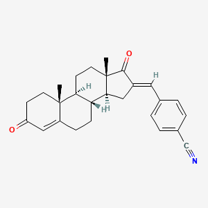 molecular formula C27H29NO2 B1252417 4-(3,17-Dioxoandrost-4-en-16-ylidenemethyl)benzonitrile 