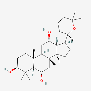 (3S,5R,6S,8R,9R,10R,12R,13R,14R,17S)-4,4,8,10,14-pentamethyl-17-[(2R)-2,6,6-trimethyloxan-2-yl]-2,3,5,6,7,9,11,12,13,15,16,17-dodecahydro-1H-cyclopenta[a]phenanthrene-3,6,12-triol