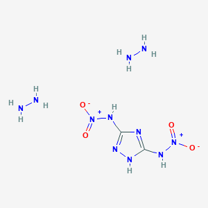 molecular formula C2H11N11O4 B12524279 hydrazine;N-(3-nitramido-1H-1,2,4-triazol-5-yl)nitramide CAS No. 834905-07-6