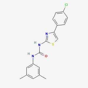 molecular formula C18H16ClN3OS B12524304 N-[4-(4-Chlorophenyl)-1,3-thiazol-2-yl]-N'-(3,5-dimethylphenyl)urea CAS No. 656256-47-2