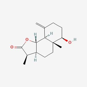 molecular formula C15H22O3 B1252431 (3R,3aS,5aR,6R,9aS,9bS)-6-hydroxy-3,5a-dimethyl-9-methylidene-3a,4,5,6,7,8,9a,9b-octahydro-3H-benzo[g][1]benzofuran-2-one 