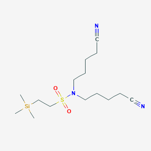 molecular formula C15H29N3O2SSi B12524379 N,N-Bis(4-cyanobutyl)-2-(trimethylsilyl)ethane-1-sulfonamide CAS No. 652130-73-9