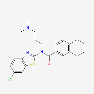 N-(6-chloro-1,3-benzothiazol-2-yl)-N-[3-(dimethylamino)propyl]-5,6,7,8-tetrahydronaphthalene-2-carboxamide