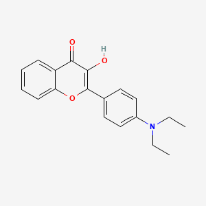 molecular formula C19H19NO3 B1252443 4H-1-Benzopyran-4-one, 2-[4-(diethylamino)phenyl]-3-hydroxy- CAS No. 146680-78-6
