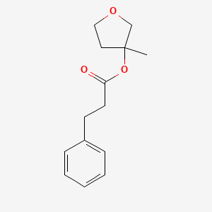 molecular formula C14H18O3 B12524465 Benzenepropanoic acid, tetrahydro-3-methyl-3-furanyl ester CAS No. 652161-29-0