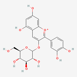 (3R,4S,5S,6R)-2-[2-(3,4-dihydroxyphenyl)-5,7-dihydroxychromenylium-3-yl]oxy-6-(hydroxymethyl)oxane-3,4,5-triol