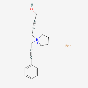 molecular formula C17H20BrNO B12524493 Pyrrolidinium, 1-(4-hydroxy-2-butynyl)-1-(3-phenyl-2-propynyl)-, bromide CAS No. 671223-16-8