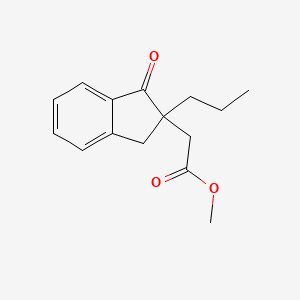 molecular formula C15H18O3 B12524513 Methyl (1-oxo-2-propyl-2,3-dihydro-1H-inden-2-yl)acetate CAS No. 651715-68-3