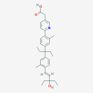 molecular formula C33H41NO3 B1252455 6-[2-Methyl-4-[alpha,alpha-diethyl-3-methyl-4-[(E)-3-ethyl-3-hydroxy-1-pentenyl]benzyl]phenyl]pyridine-3-acetic acid 