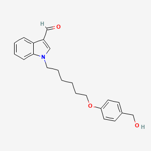 molecular formula C22H25NO3 B12524620 1-{6-[4-(Hydroxymethyl)phenoxy]hexyl}-1H-indole-3-carbaldehyde CAS No. 655235-17-9