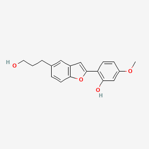molecular formula C18H18O4 B1252482 2-(2-Hydroxy-4-methoxyphenyl)-5-(3-hydroxypropyl)benzofuran 