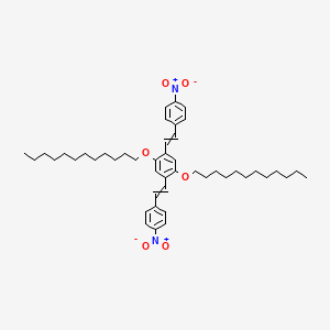 molecular formula C46H64N2O6 B12524847 1,1'-{[2,5-Bis(dodecyloxy)-1,4-phenylene]di(ethene-2,1-diyl)}bis(4-nitrobenzene) CAS No. 848354-42-7