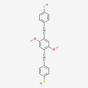 molecular formula C24H18O2S2 B12524863 4,4'-[(2,5-Dimethoxy-1,4-phenylene)di(ethyne-2,1-diyl)]di(benzene-1-thiol) CAS No. 671774-18-8