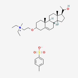 molecular formula C35H57NO5S B1252488 diethyl-[2-[[(8S,9S,10R,13S,14S,17S)-17-(1-hydroxyethyl)-10,13-dimethyl-2,3,4,7,8,9,11,12,14,15,16,17-dodecahydro-1H-cyclopenta[a]phenanthren-3-yl]oxy]ethyl]-methylazanium;4-methylbenzenesulfonate 