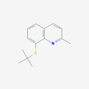 molecular formula C14H17NS B12524880 Quinoline, 8-[(1,1-dimethylethyl)thio]-2-methyl- CAS No. 653570-21-9