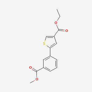 molecular formula C15H14O4S B12524881 Ethyl 5-[3-(methoxycarbonyl)phenyl]thiophene-3-carboxylate 