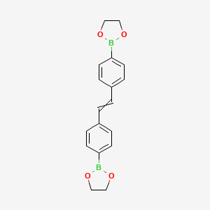 molecular formula C18H18B2O4 B12524932 2,2'-[Ethene-1,2-diyldi(4,1-phenylene)]bis(1,3,2-dioxaborolane) CAS No. 658702-38-6