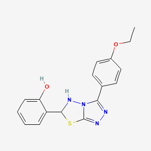 molecular formula C17H16N4O2S B12524963 2-[3-(4-Ethoxyphenyl)-5,6-dihydro-[1,2,4]triazolo[3,4-b][1,3,4]thiadiazol-6-yl]phenol 