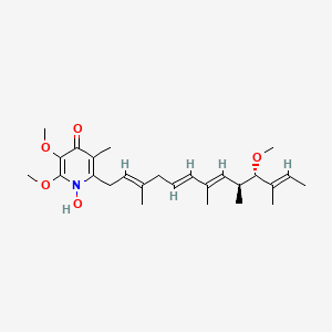 molecular formula C26H39NO5 B1252503 1-hydroxy-2,3-dimethoxy-6-[(2E,5E,7E,9S,10S,11E)-10-methoxy-3,7,9,11-tetramethyltrideca-2,5,7,11-tetraenyl]-5-methylpyridin-4-one 