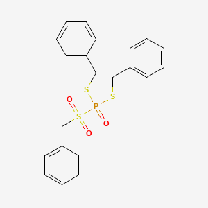 molecular formula C21H21O3PS3 B12525048 Phosphonodithioic acid, ((phenylmethyl)sulfonyl)-, S,S-bis(phenylmethyl) ester CAS No. 141931-25-1