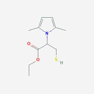 molecular formula C11H17NO2S B125251 Ethyl 2-(2,5-dimethylpyrrol-1-yl)-3-sulfanylpropanoate CAS No. 153686-93-2